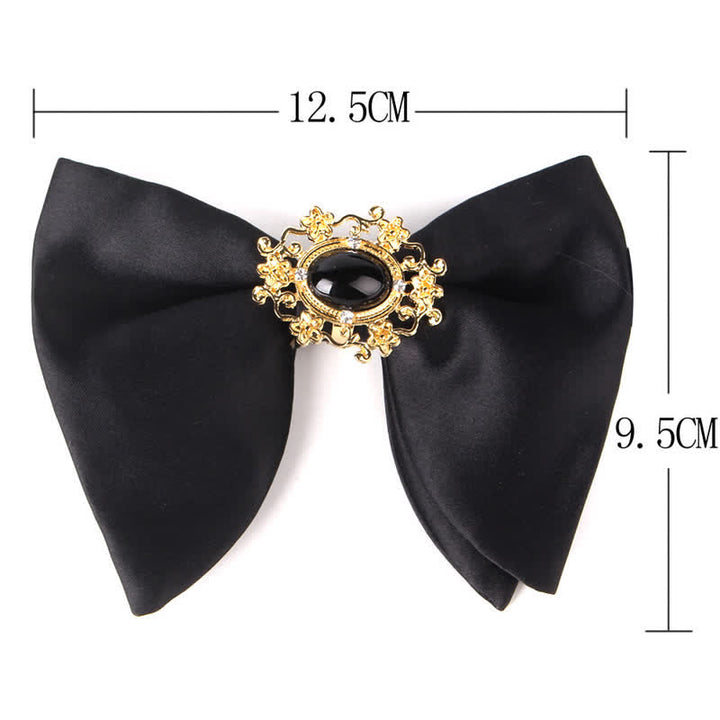 Schwarze Herrenfliege mit Strass-Schmetterling im Oversized Pointed-Design