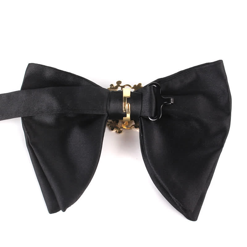 Schwarze Herrenfliege mit Strass-Schmetterling im Oversized Pointed-Design