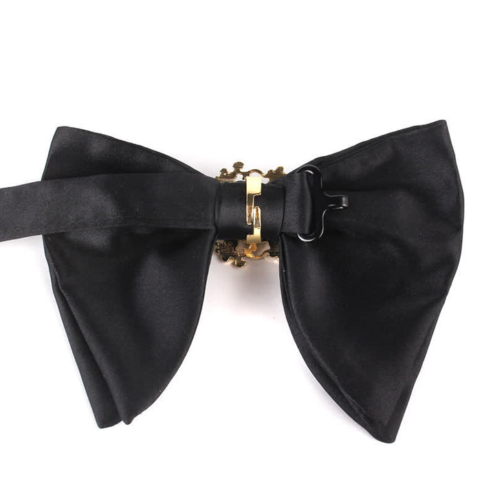 Schwarze Herrenfliege mit Strass-Schmetterling im Oversized Pointed-Design