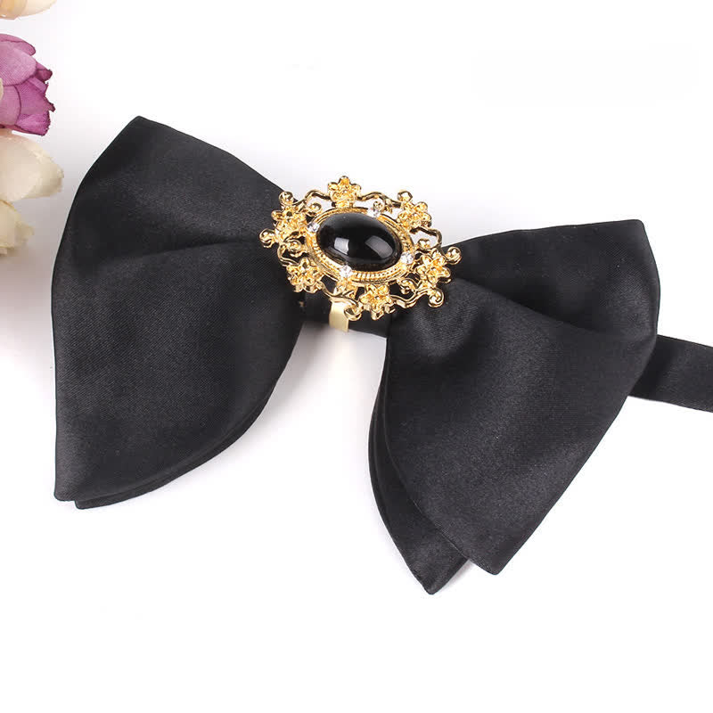 Schwarze Herrenfliege mit Strass-Schmetterling im Oversized Pointed-Design