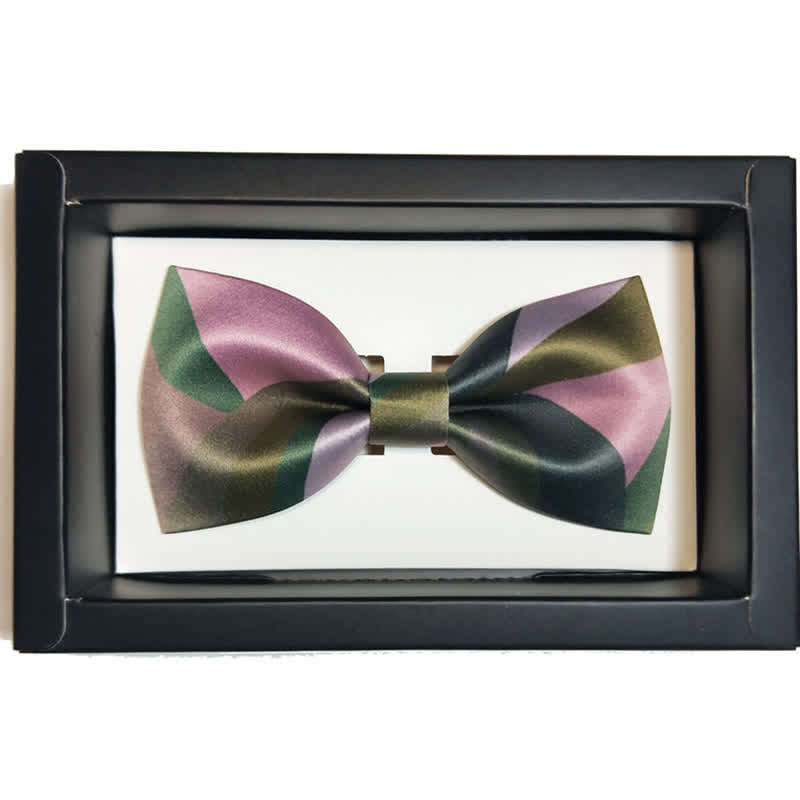 Doppellagige Fliege für Herren, Waldgrün &amp; Pink