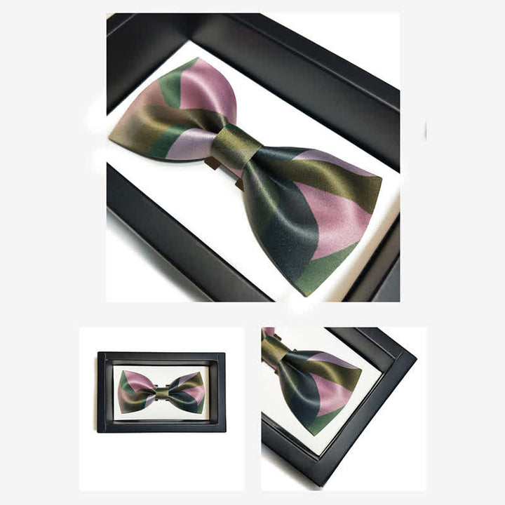 Doppellagige Fliege für Herren, Waldgrün &amp; Pink