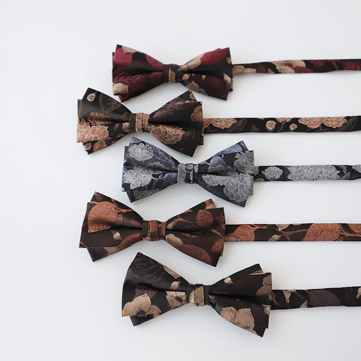 Herren Retro Blumen Doppel Schichten Fliege