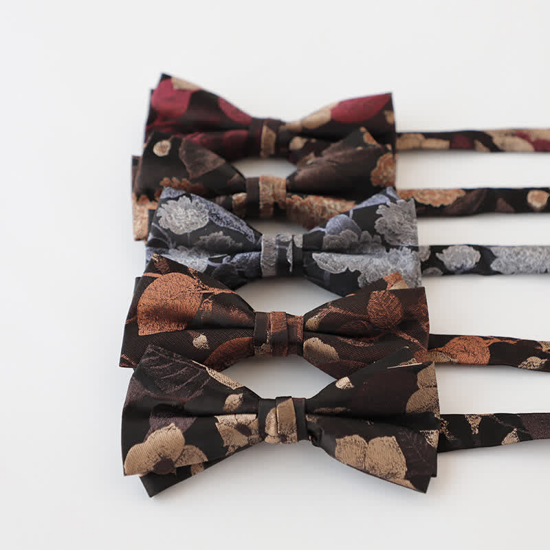 Herren Retro Blumen Doppel Schichten Fliege