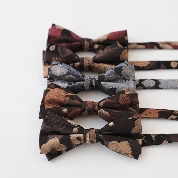 Herren Retro Blumen Doppel Schichten Fliege
