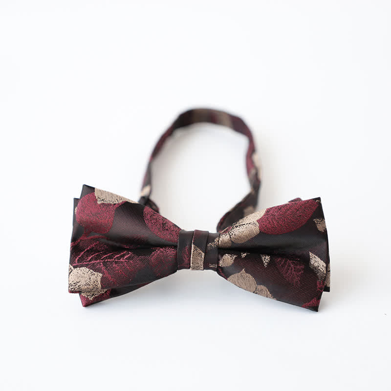 Herren Retro Blumen Doppel Schichten Fliege