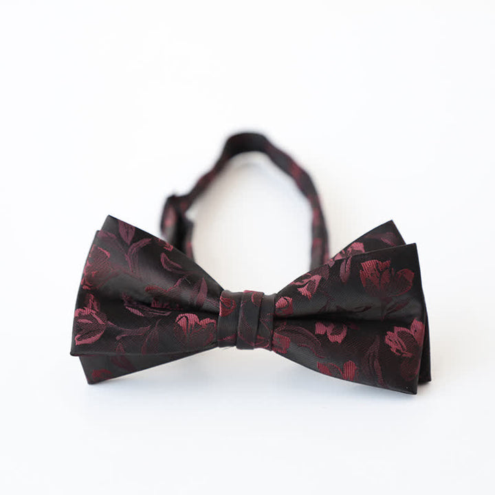Herren Retro Blumen Doppel Schichten Fliege