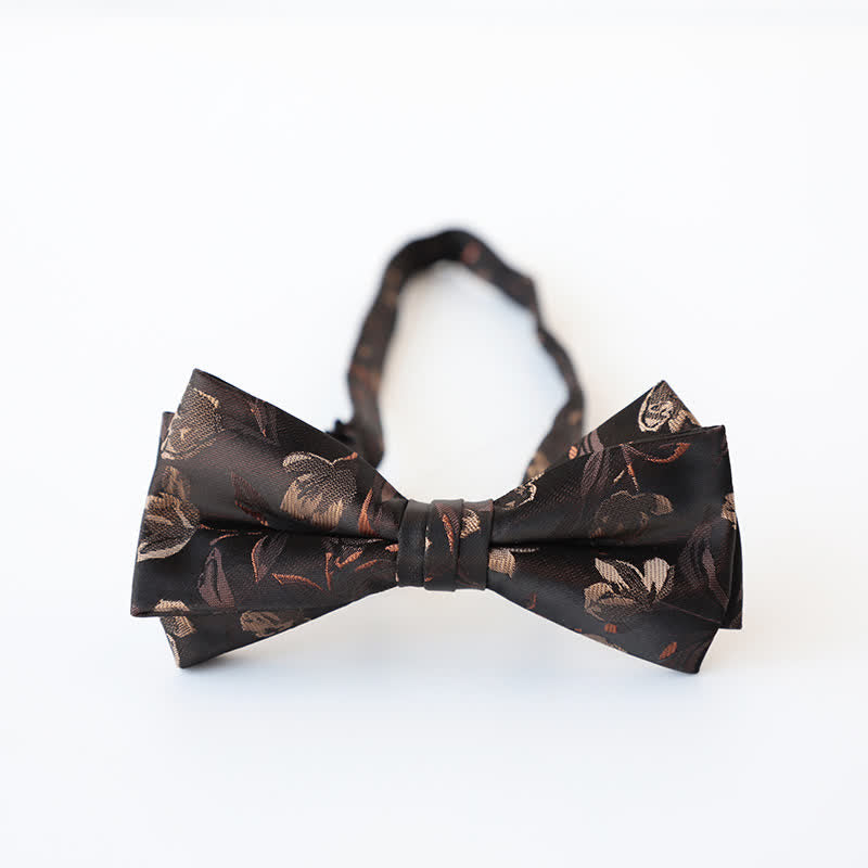 Herren Retro Blumen Doppel Schichten Fliege