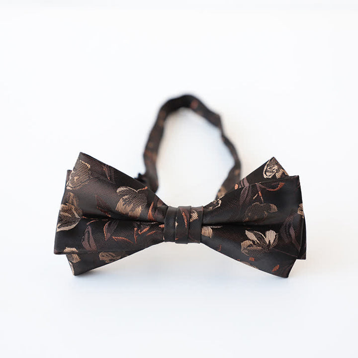 Herren Retro Blumen Doppel Schichten Fliege