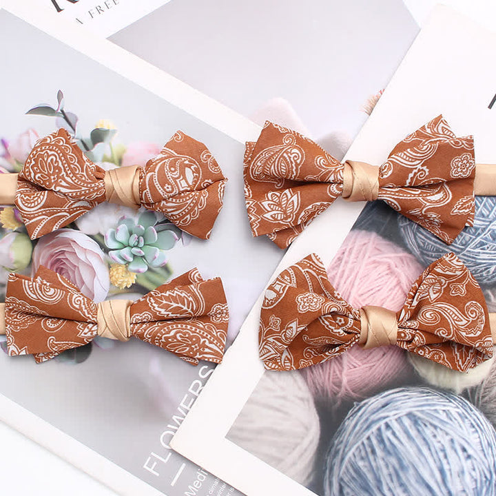 Herrenfliege mit orangefarbenem Paisley-Blumenmuster