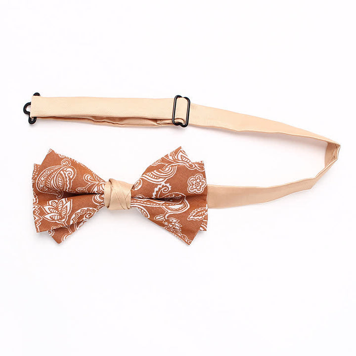 Herrenfliege mit orangefarbenem Paisley-Blumenmuster