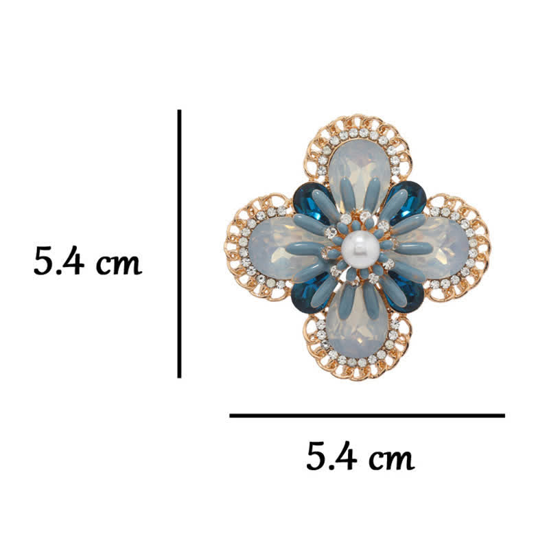 Vintage-Blaue-Opal-Blumen-Brosche für Frauen