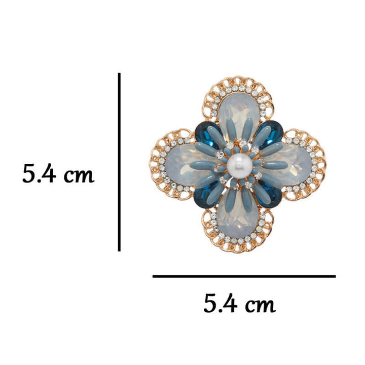 Vintage-Blaue-Opal-Blumen-Brosche für Frauen