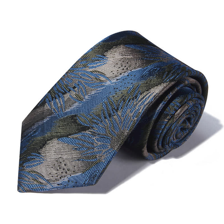 Fantastische graue und blaue florale Vintage-Krawatte für Herren