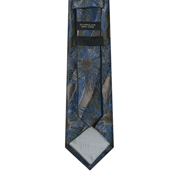 Fantastische graue und blaue florale Vintage-Krawatte für Herren