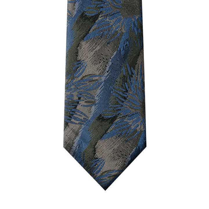 Fantastische graue und blaue florale Vintage-Krawatte für Herren