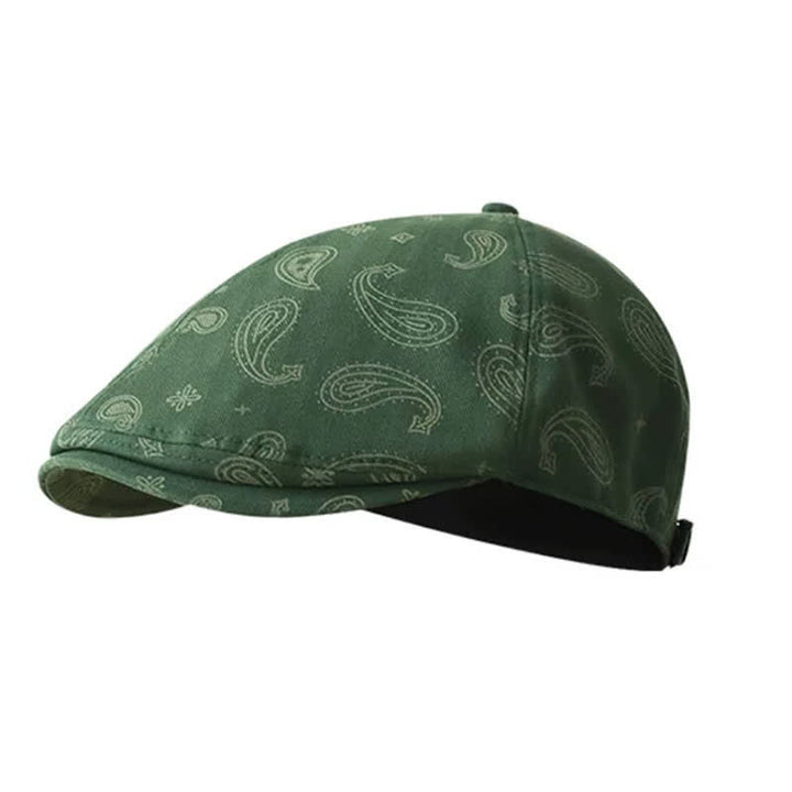 Barett-Hut mit Blumenmuster und Paisley-Muster