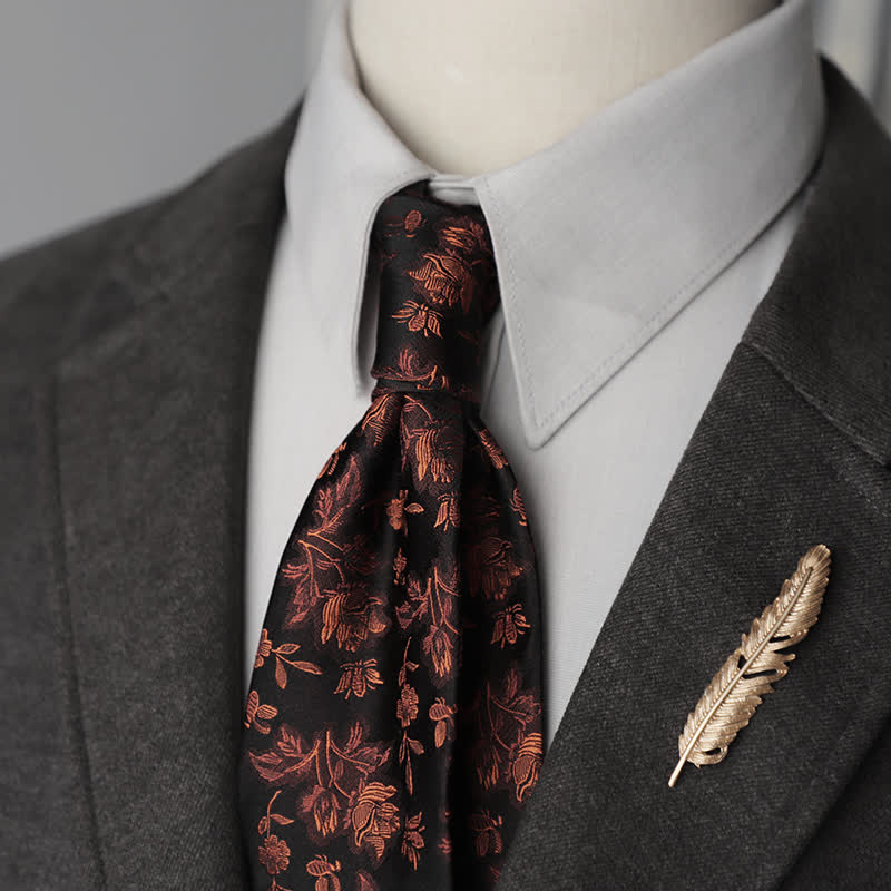 Herren Blumen Gestreifte Paisley Reine Seidenkrawatte