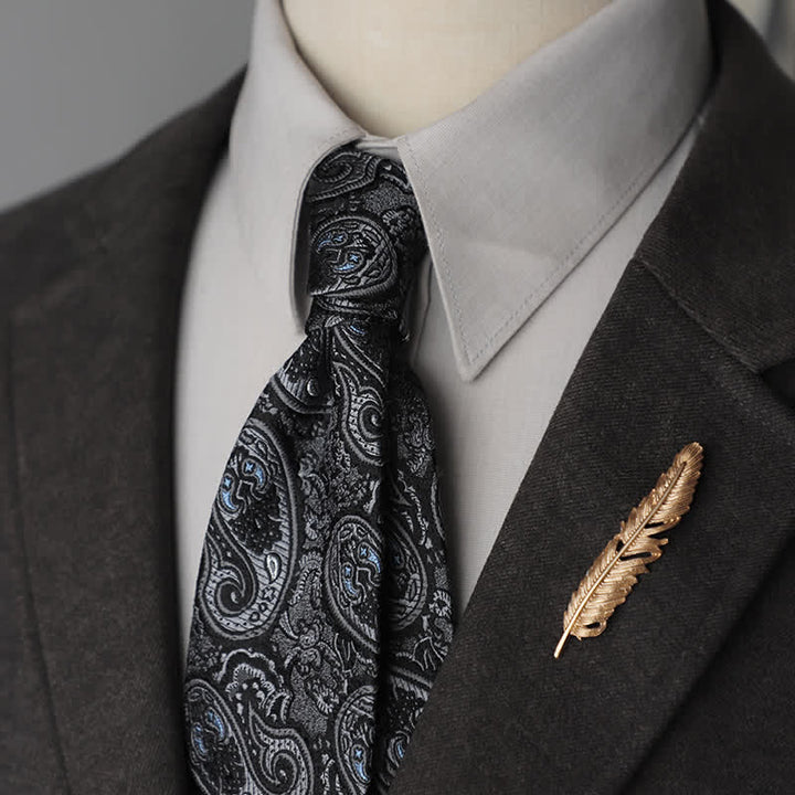 Herren Blumen Gestreifte Paisley Reine Seidenkrawatte