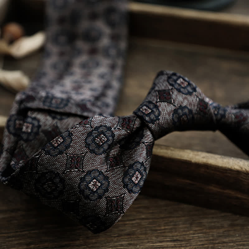 Herren Blumen Gestreifte Paisley Reine Seidenkrawatte