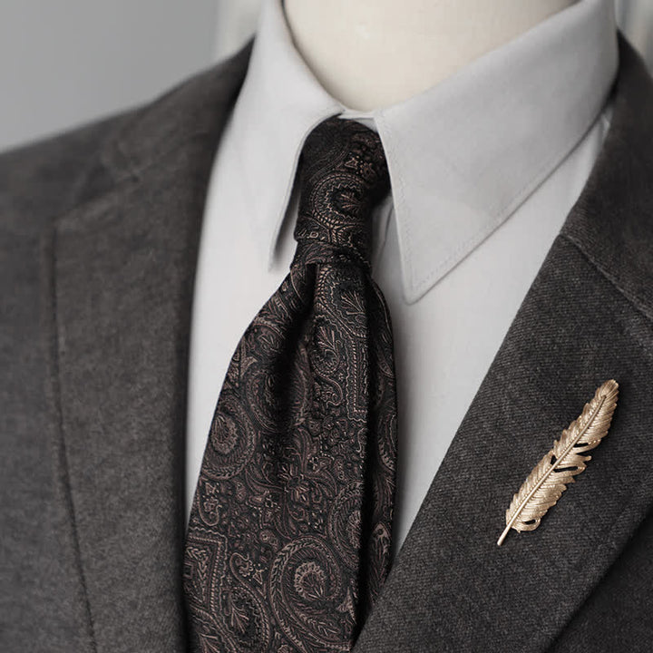 Herren Blumen Gestreifte Paisley Reine Seidenkrawatte