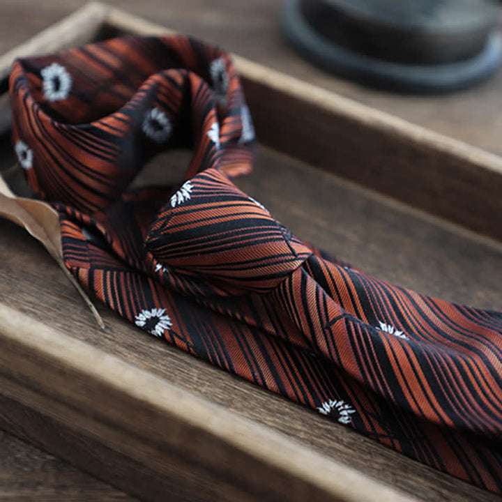 Herren Blumen Gestreifte Paisley Reine Seidenkrawatte