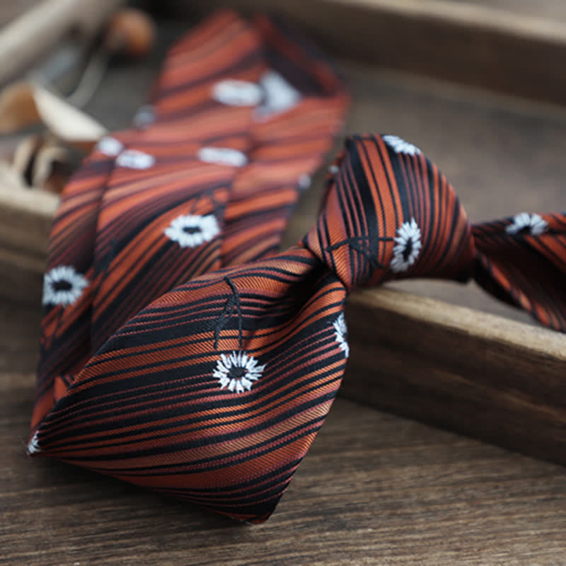 Herren Blumen Gestreifte Paisley Reine Seidenkrawatte
