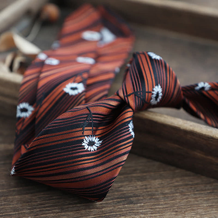 Herren Blumen Gestreifte Paisley Reine Seidenkrawatte