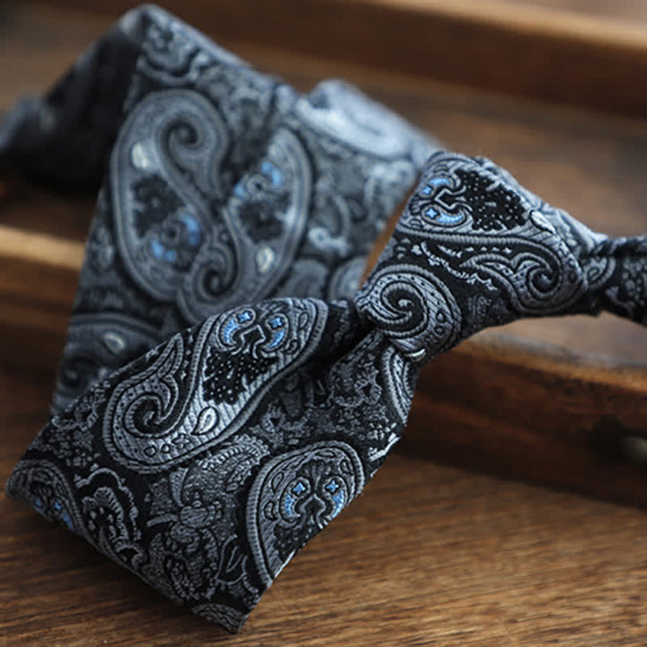 Herren Blumen Gestreifte Paisley Reine Seidenkrawatte