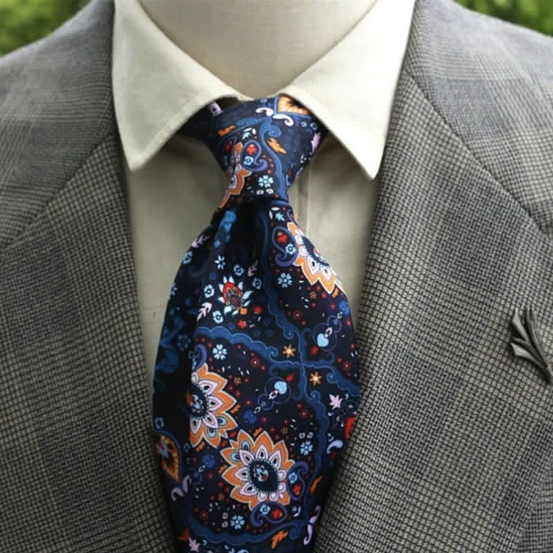 Herren Fantastisches Blumenmuster Boho Krawatte