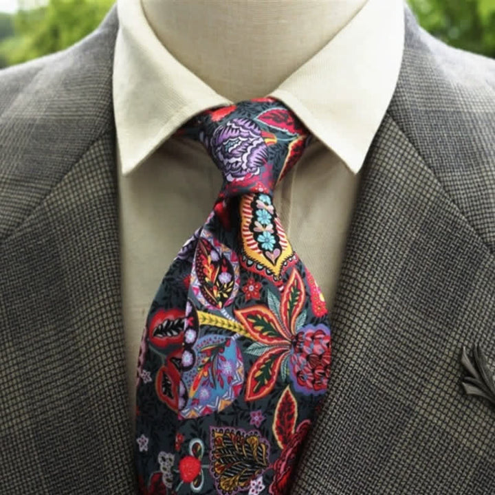 Herren Fantastisches Blumenmuster Boho Krawatte