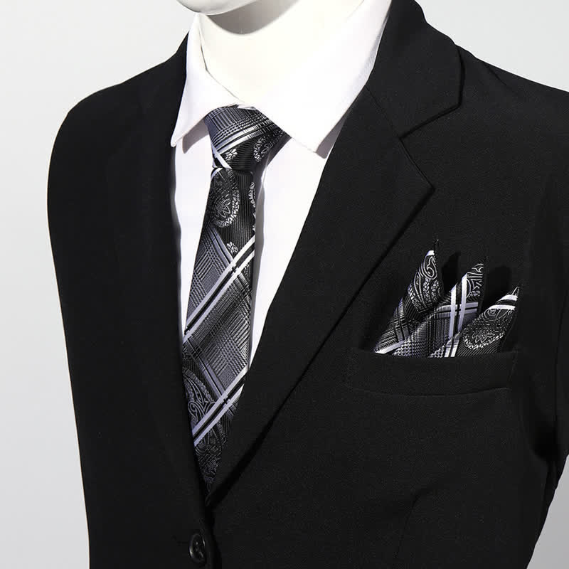 Luxuriöses Paisley Einstecktuch und Krawatte Set für Herren, 2 Stück