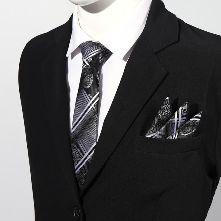 Luxuriöses Paisley Einstecktuch und Krawatte Set für Herren, 2 Stück