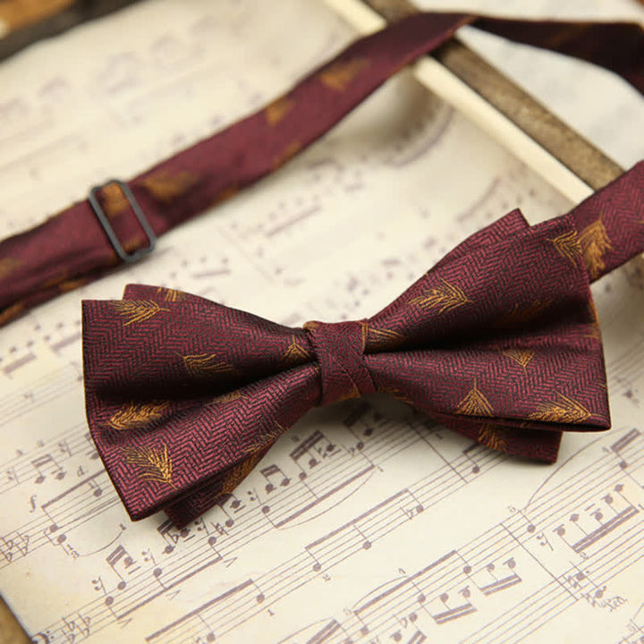 Elegante Herrenfliege mit Weizenmuster und doppelten Lagen