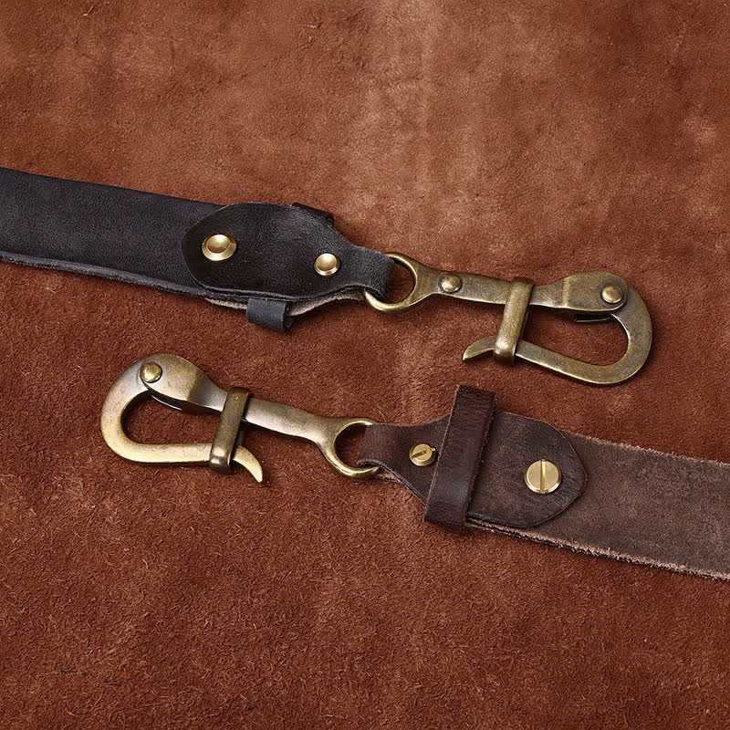 Retro-Gürtel für Herren mit Haken-Schnalle aus Kavalierleder