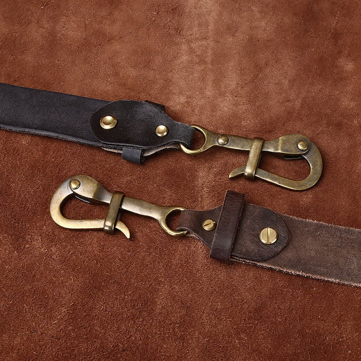Retro-Gürtel für Herren mit Haken-Schnalle aus Kavalierleder