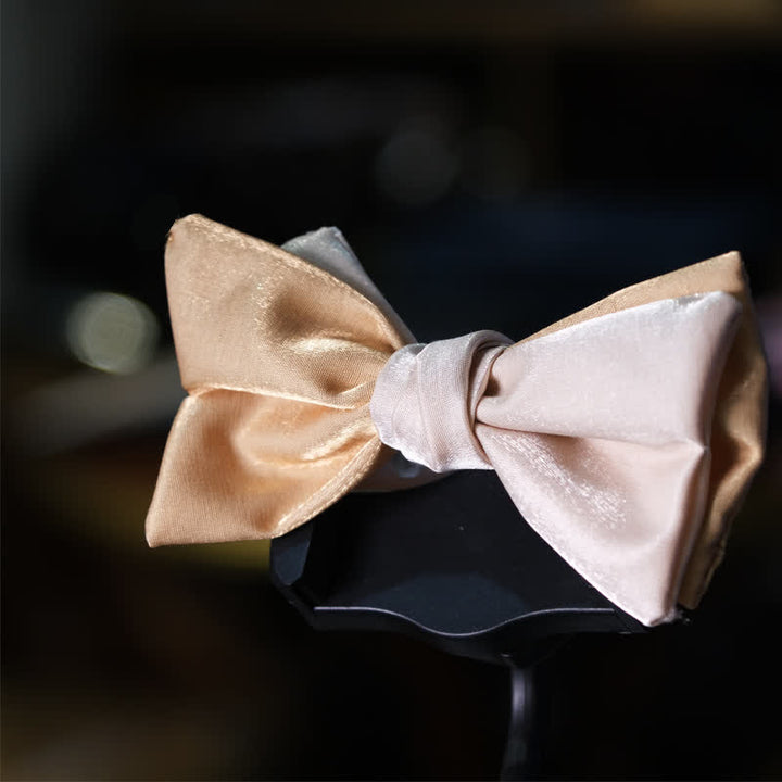 Asymmetrische Fliege für Herren in Gold und Aprikose