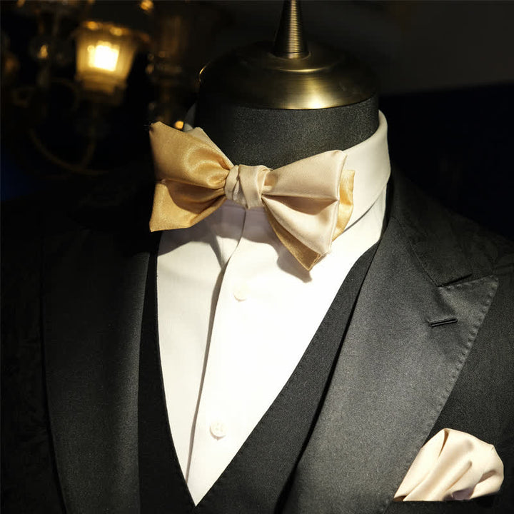 Asymmetrische Fliege für Herren in Gold und Aprikose