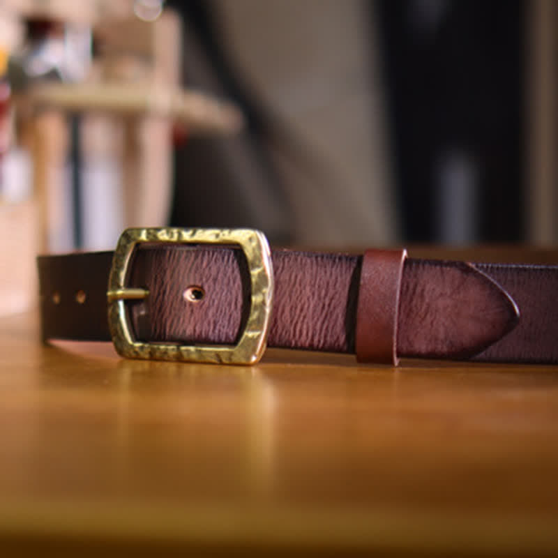 Klassischer Retro-Ledergürtel für Herren mit Used-Design