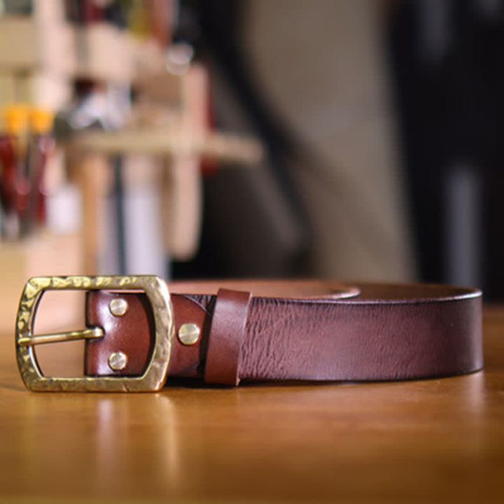 Klassischer Retro-Ledergürtel für Herren mit Used-Design