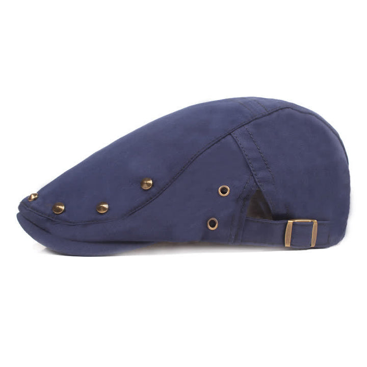 Stylischer Punk-Nieten-Newsboy-Barett-Hut