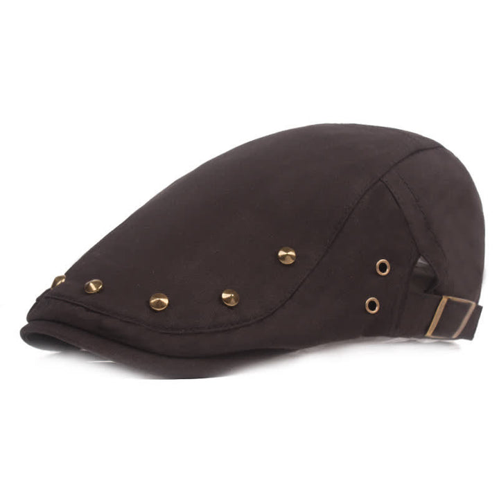 Stylischer Punk-Nieten-Newsboy-Barett-Hut