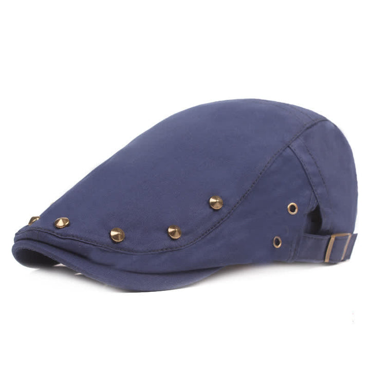 Stylischer Punk-Nieten-Newsboy-Barett-Hut