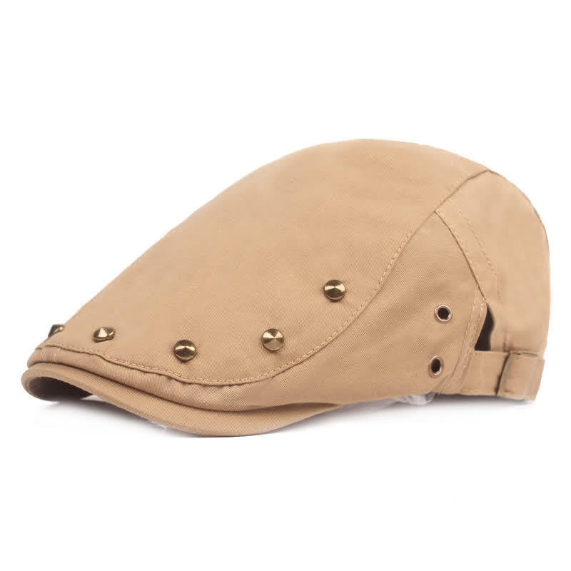 Stylischer Punk-Nieten-Newsboy-Barett-Hut