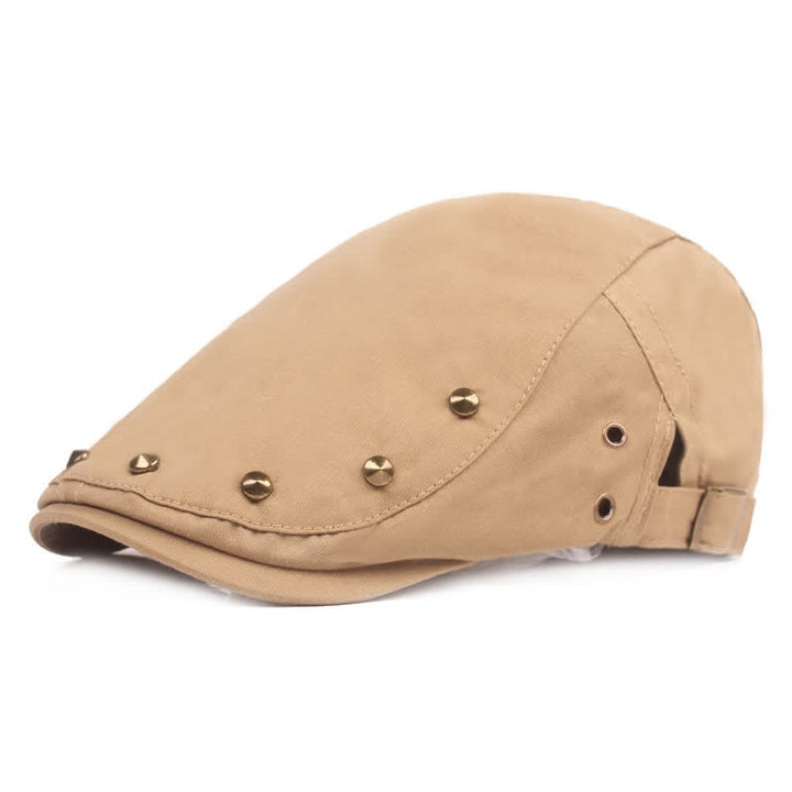Stylischer Punk-Nieten-Newsboy-Barett-Hut