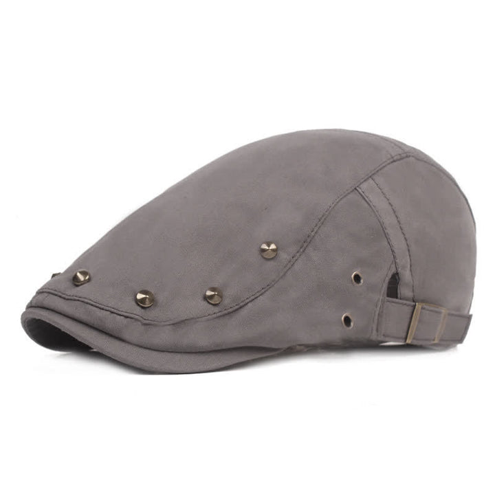 Stylischer Punk-Nieten-Newsboy-Barett-Hut