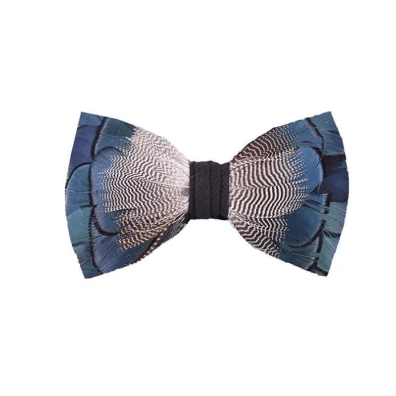 Blau &amp; Weiß Stockentenfeder Fliege mit Reversnadel