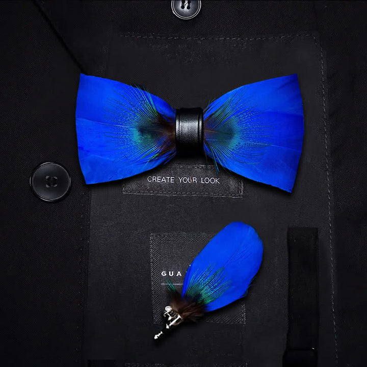 Oxford Blaue Pfauenfederfliege mit Reversnadel
