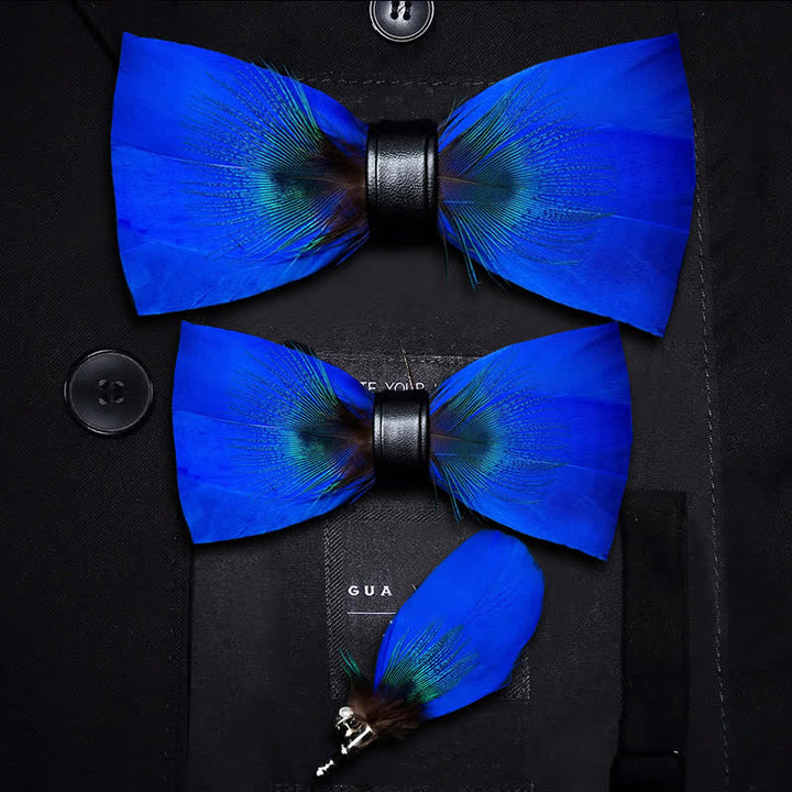 Oxford Blaue Pfauenfederfliege mit Reversnadel