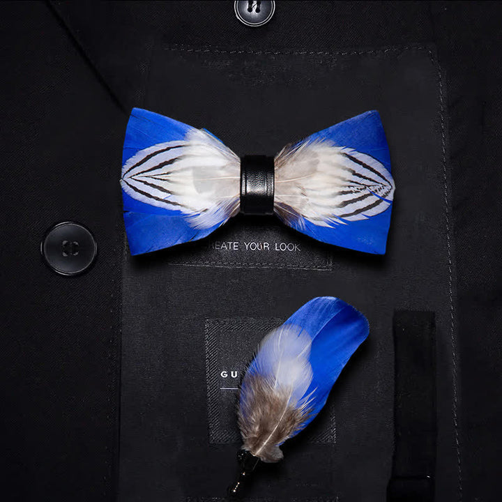 Blau &amp; Weiß Liberty Federfliege mit Reversnadel